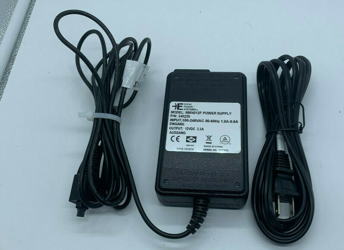 New Elpac MW4012F 340226 AC DC Power Supply Adapter Charger 12V 3.3A